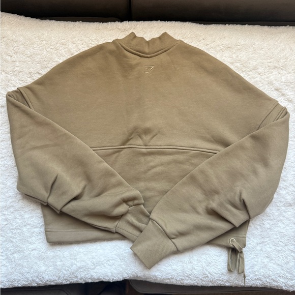 Gymshark Heavy Weight Khaki Quarter-Zip Pullover - Picture 3 of 4